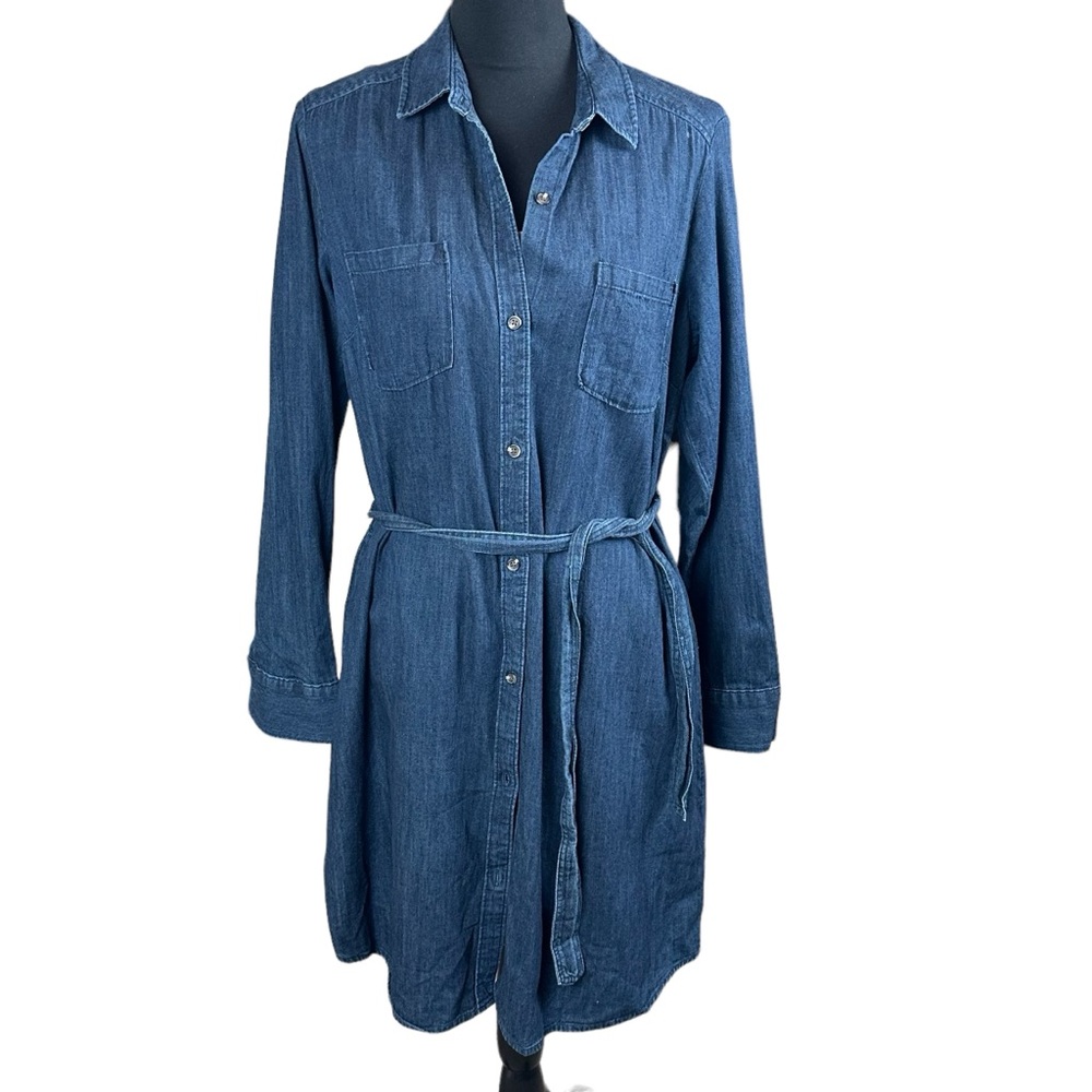ANDEAWY Button down Jean dress, sz large